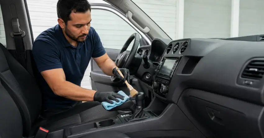 fleet vehicle interior cleaning dashboard and console deep clean in Mynarski, Winnipeg