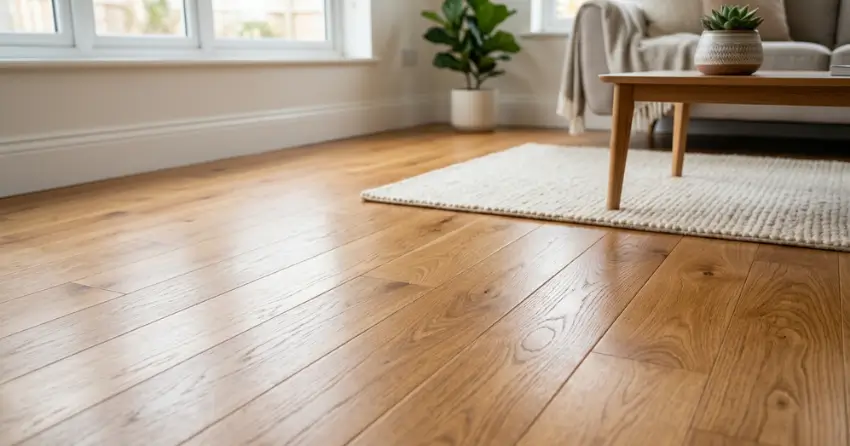 hardwood floor cleaning result close-up in Point Road, Winnipeg
