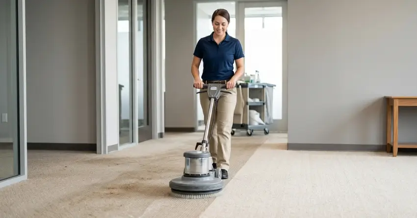before and after janitorial floor care service commercial property