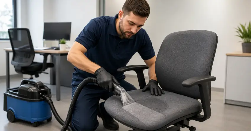 office chair cleaning upholstery extraction process