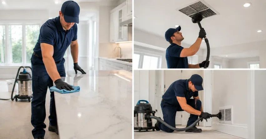 post-construction dust cleaning surfaces and HVAC returns North St. Boniface, Winnipeg