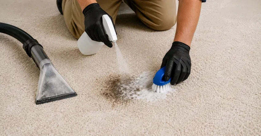 pet stain removal process on carpet in The Maples, Winnipeg