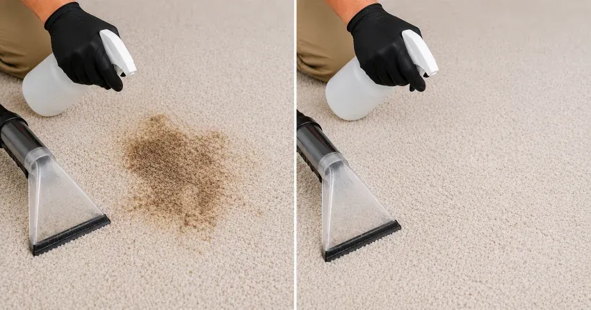 dried pet stain treatment before and after The Maples, Winnipeg