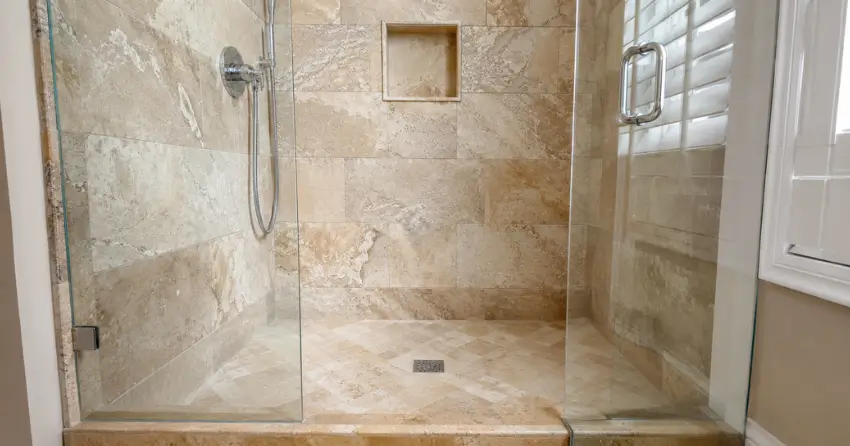 clean polished stone shower floor and walls in Broadway-Assiniboine, Winnipeg