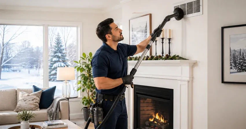 winter indoor air quality cleaning dust removal in home in Springfield North, Winnipeg